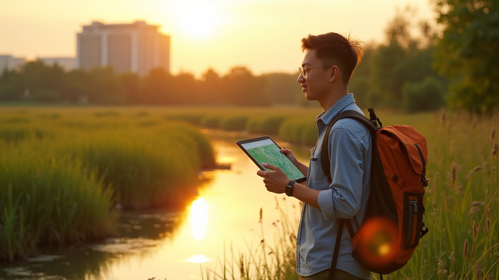 Personne consultant des offres d'emploi environnementales sur un ordinateur portable